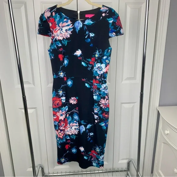 Betsey Johnson | Dresses | Betsy Johnson Black Floral Dress | Poshmark